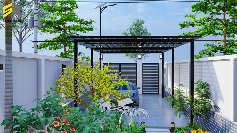 Sân vườn đẹp nhà 5x20 m